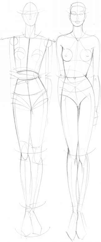 324x777 The Fashion Plate - Human Sketch Outline