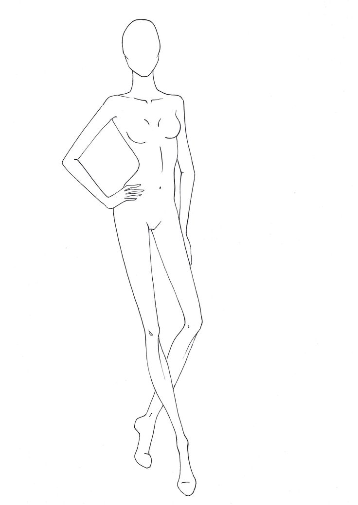 736x1040 Drawn Figurine Outline - Human Sketch Outline