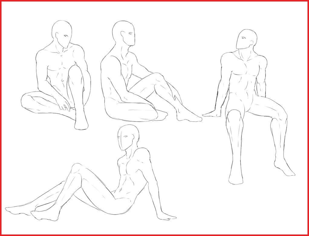 1022x782 Poses Sitting Person Sketch Drawing Pictures - Human Sketch Poses