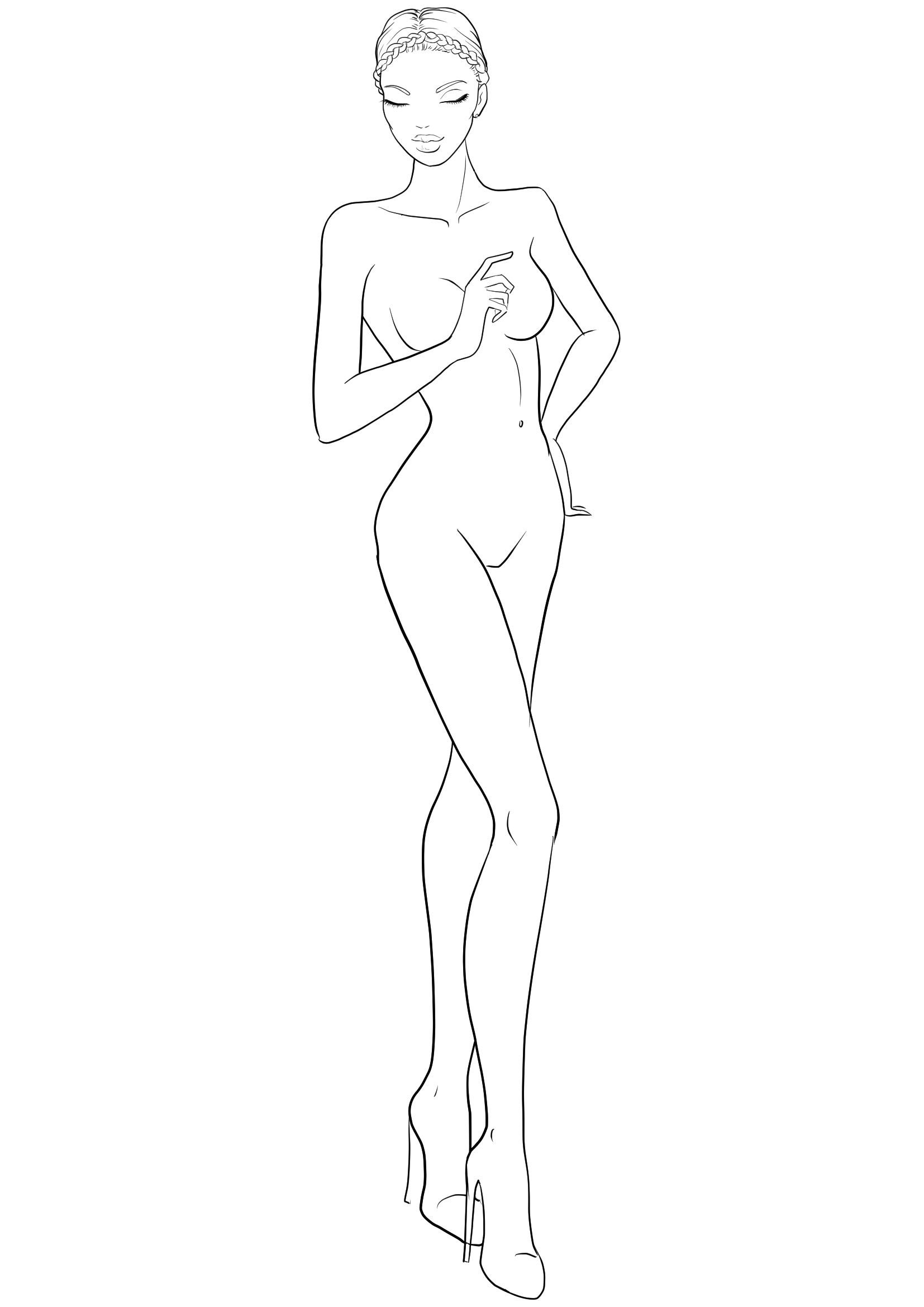 1654x2339 Free Figure Template For Fashion Sketches. Download Free Fashion - Human Sketch Template