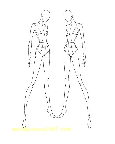 400x500 Human Drawing Template Body Outline - Human Sketch Template