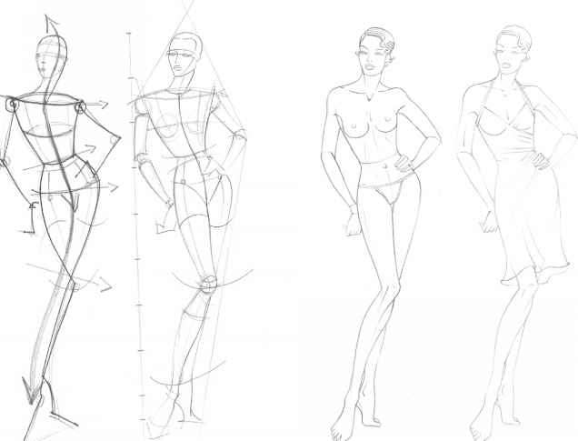 636x485 The Fashion Plate - Human Sketch Template