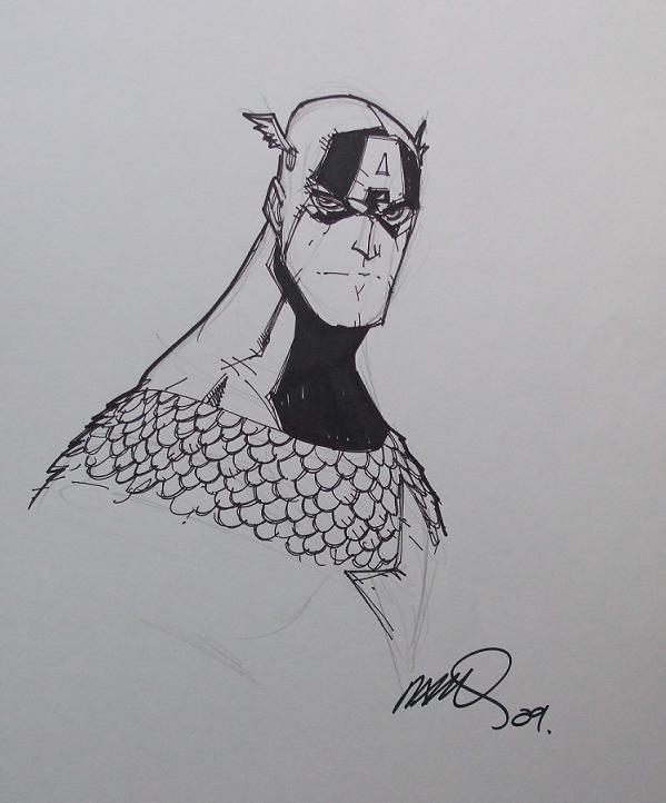 599x722 Captain America Sketch - Humberto Ramos Sketch