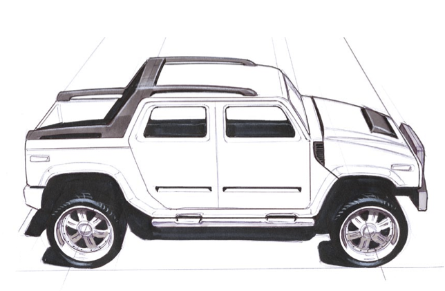 644x421 Hummer Sketch By Magnek - Hummer Sketch