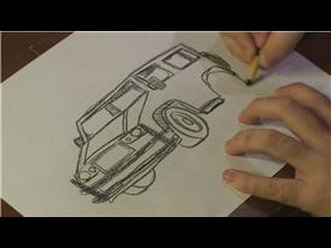 480x360 Drawing Vehicles How To Draw A Hummer Step By Step - Hummer Sketch