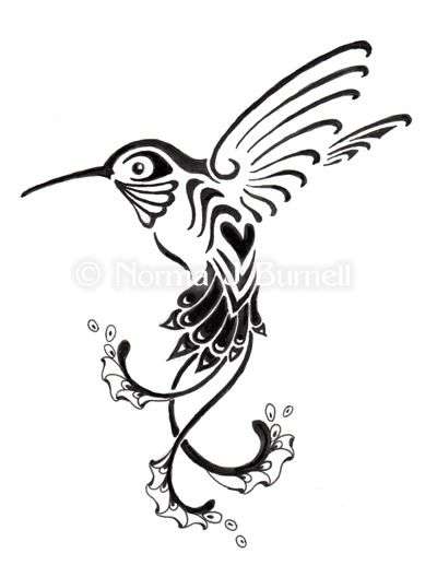 400x528 Hummingbird And Flower Drawing Awesome Black And White Hummingbird - Hummingbird Sketch Easy