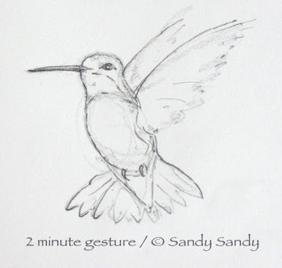 400x379 Drawing Everyday 2010 - Hummingbird Sketch Easy