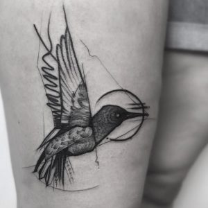 300x300 Sketch Style Tattoo Hummingbird - Hummingbird Sketch Tattoo
