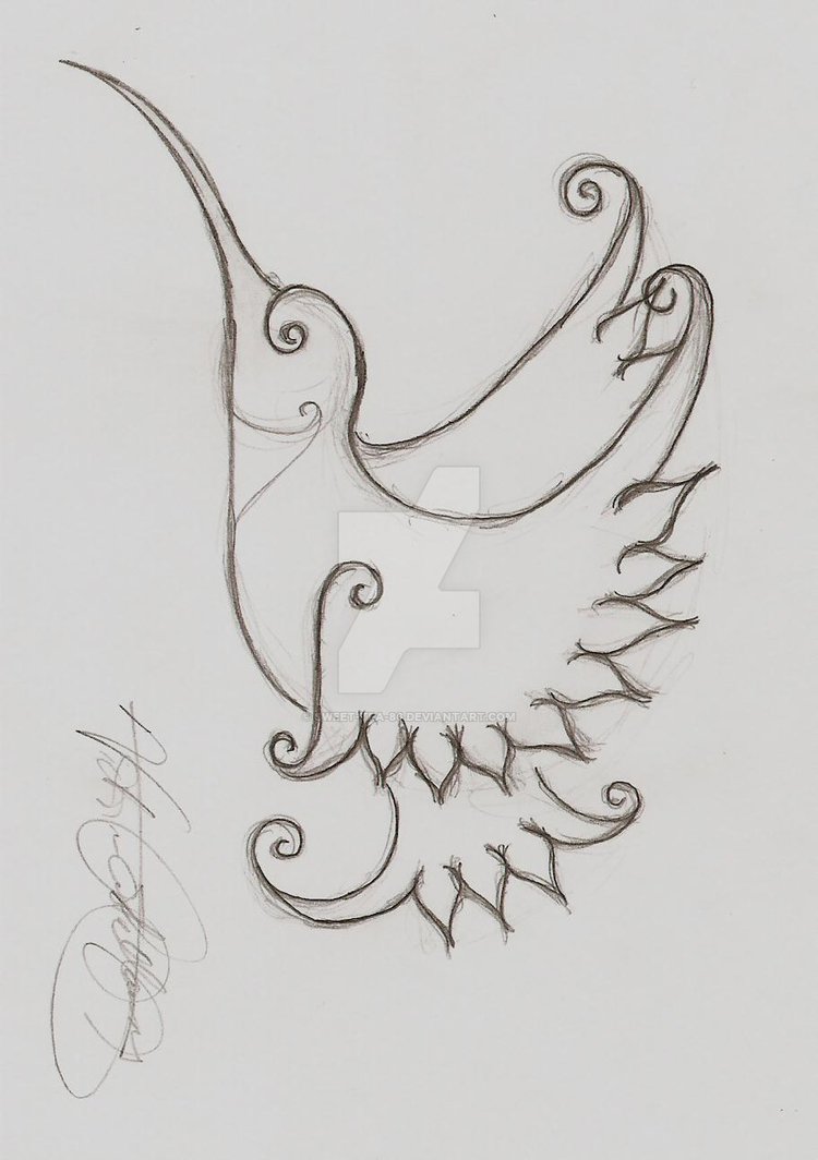 750x1064 Hummingbird Tattoo Sketch 1 By Sweet Tea 86 - Hummingbird Tattoo Sketch