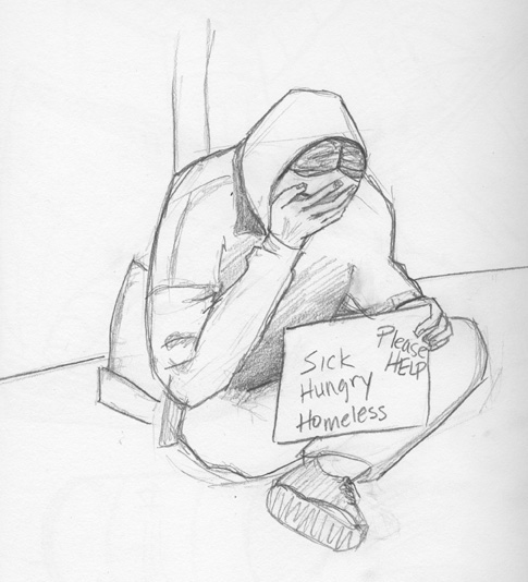 485x534 Revolution Illustrations On Corcoran Portfolios - Hunger Sketch