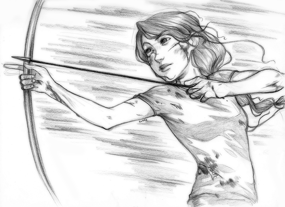 1000x726 The Hunger Games Katniss By Curry23 - Hunger Sketch
