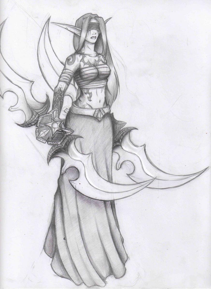 874x1200 Demon Hunter Sketch The Argent Archives - Hunter Sketch
