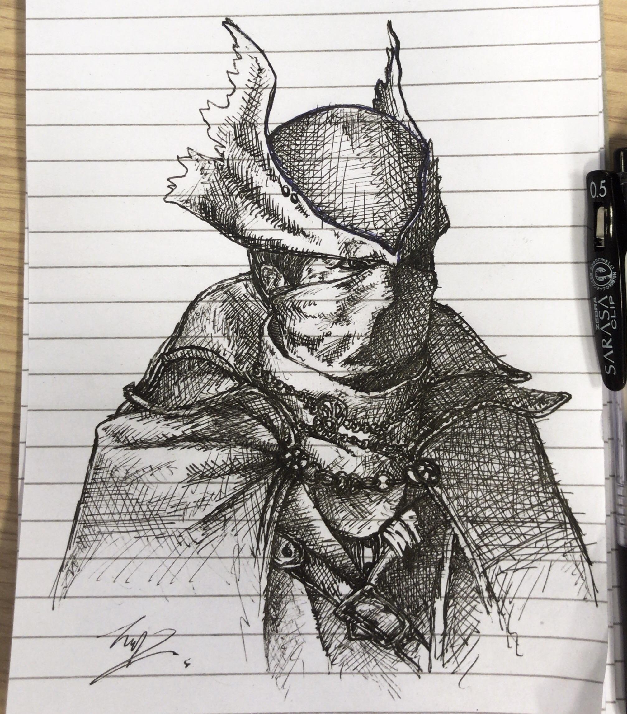 2014x2294 Image] Bloodborne Hunter Sketch By Me ) Ps4 - Hunter Sketch
