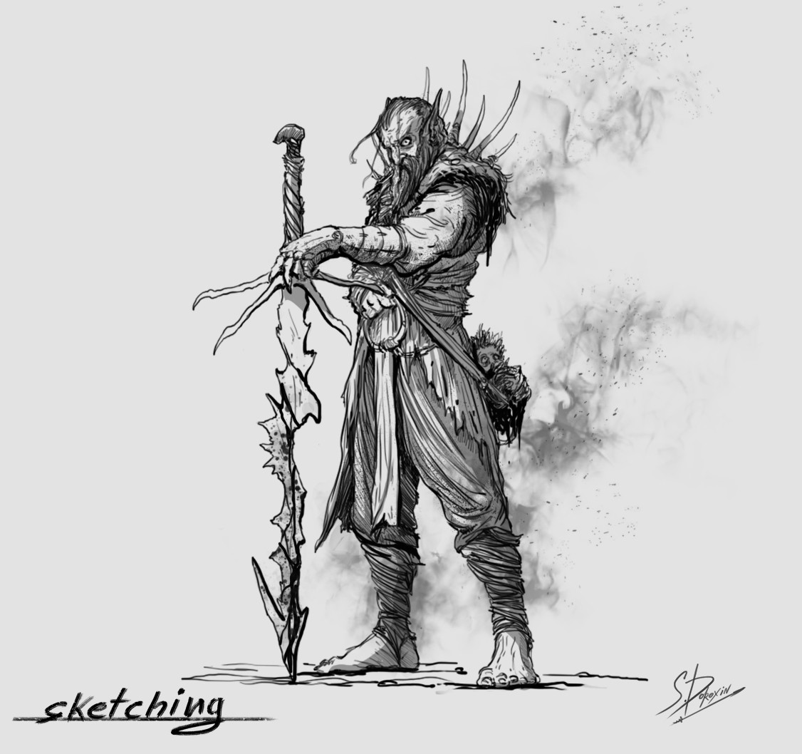 1126x1058 Artstation - Hunter Sketch