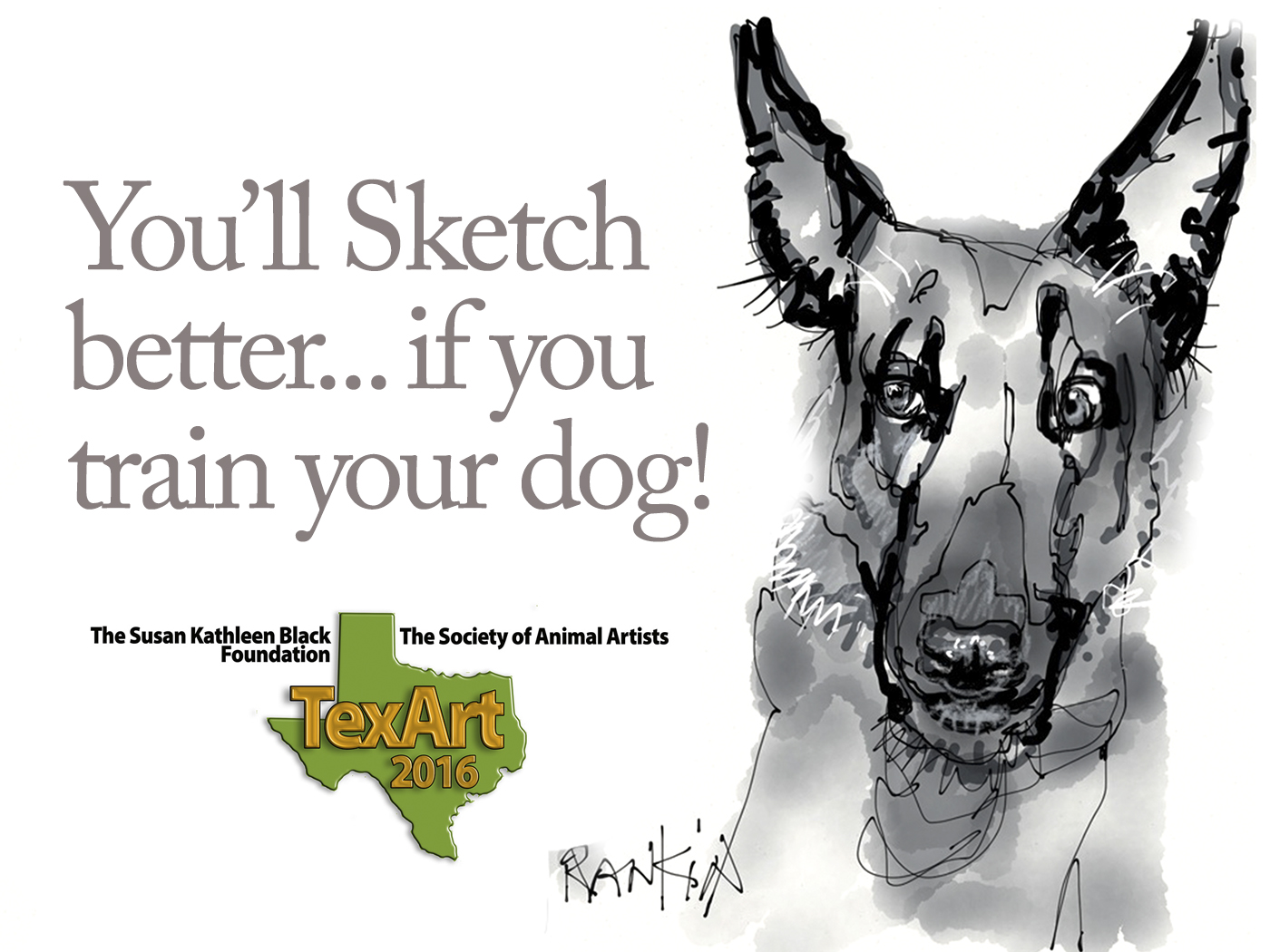 1400x1050 David Rankin Watercolor Training - Hunting Dog Sketches