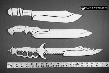 374x250 Custom Knife Patterns, Drawings, Layouts, Styles, Profiles - Hunting Knife Sketch