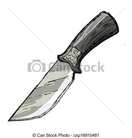 450x470 Hand Drawn, Cartoon, Sketch Illustration Of Knife. - Hunting Knife Sketch