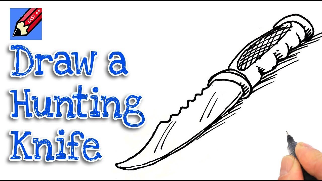 1280x720 How To Draw A Hunting Knife Real Easy - Hunting Knife Sketch