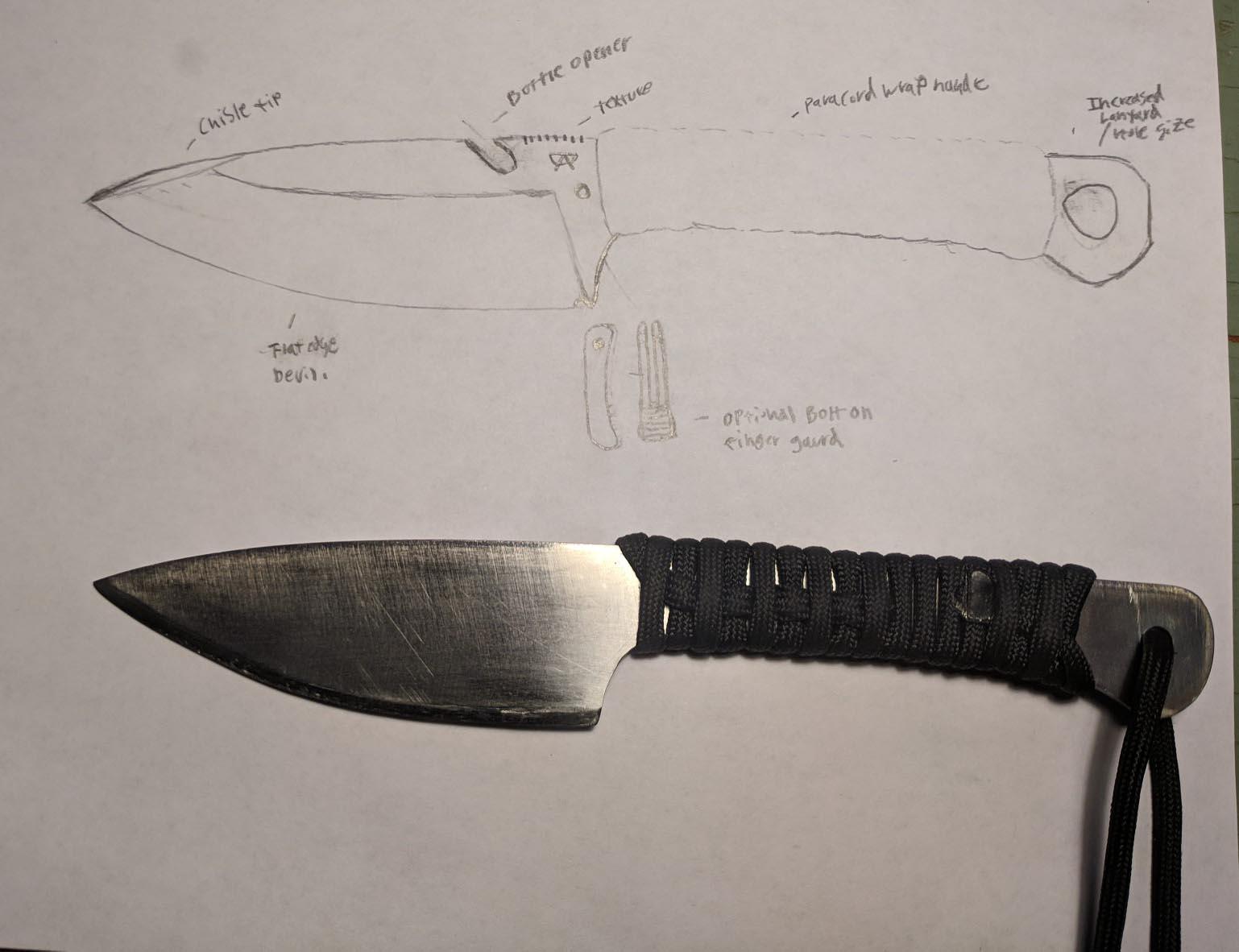 1538x1182 Prototype And Version 2 Sketch. Any Suggestions Bladesmith - Hunting Knife Sketch