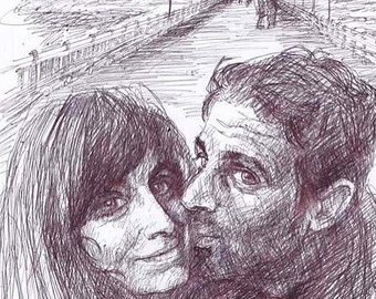 340x270 Husband Wife Sketch Etsy - Husband And Wife Sketch