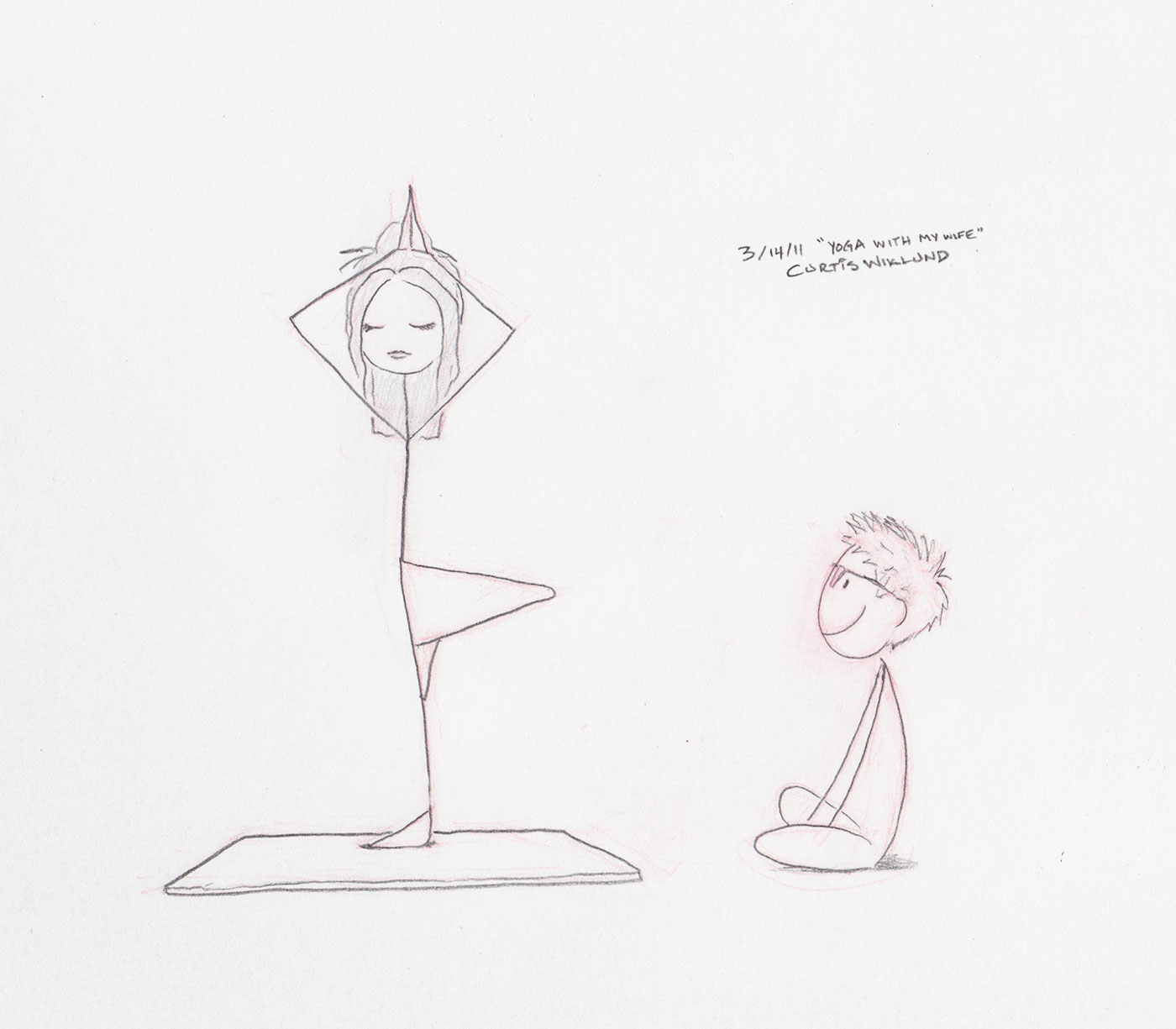 1400x1225 The Drawings Of Curtis Wiklund - Husband And Wife Sketch