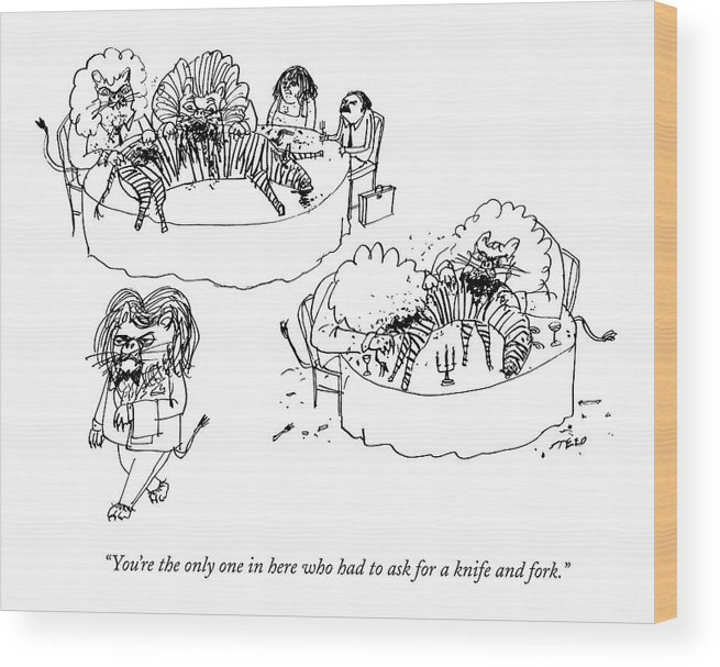 655x607 A Wife Addresses Her Husband In A Restaurant Wood Print By Edward - Husband And Wife Sketch