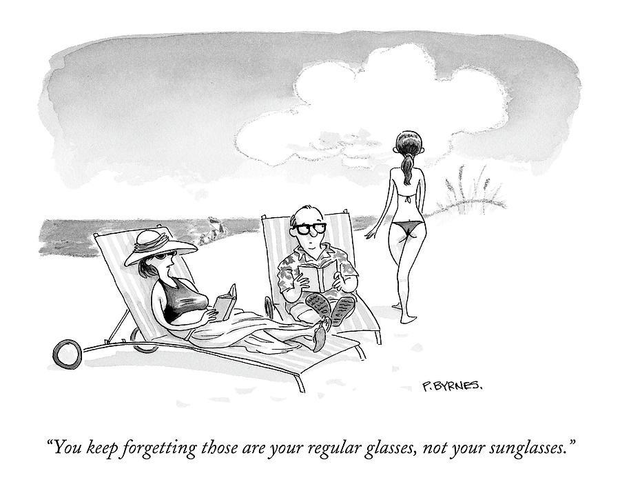 900x712 A Wife Speaks To Her Husband Drawing By Pat Byrnes - Husband And Wife Sketch