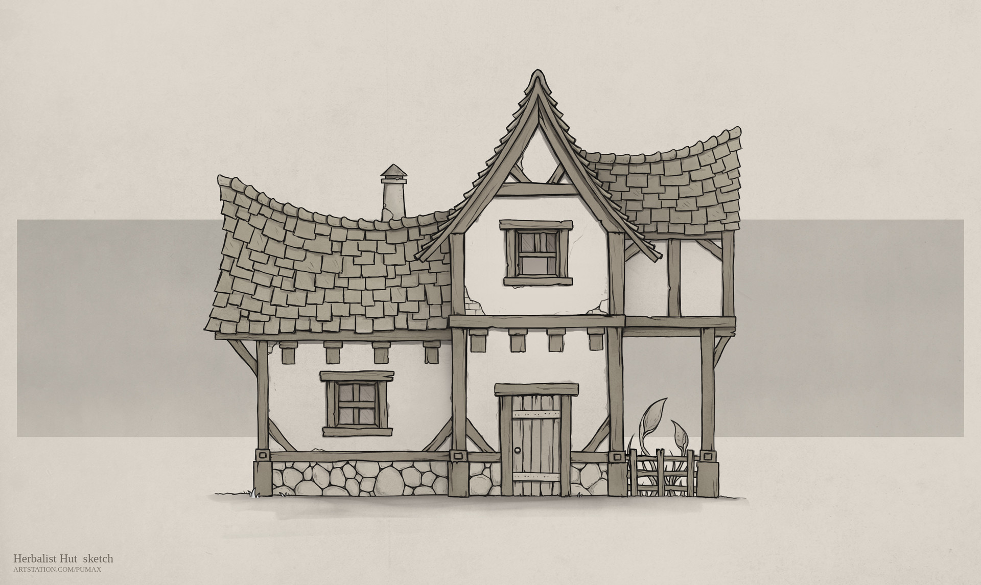 1920x1145 Artstation - Hut Sketch