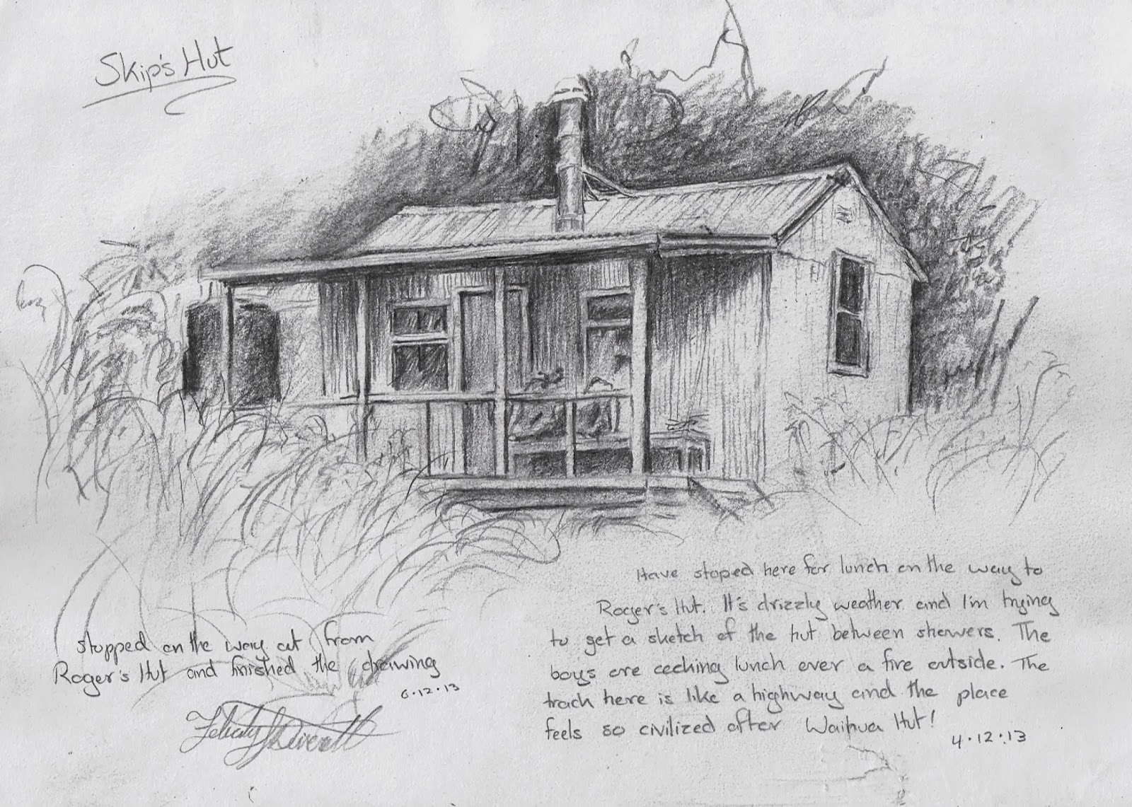 1600x1141 Felicity Deverell December 2013 - Hut Sketch