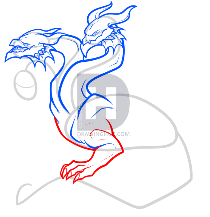 697x720 How To Draw A Hydra, Hydra Dragon, Step By Step, Drawing Guide, By - Hydra Sketch