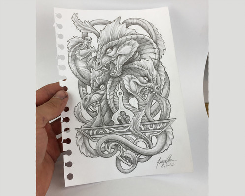 498x398 Original Hydra Drawing From Youtube - Hydra Sketch