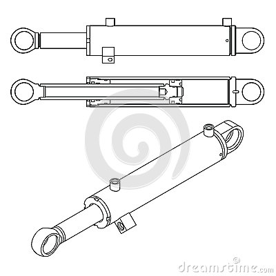 400x400 Hydraulic Cylinder Clipart - Hydraulic Sketch