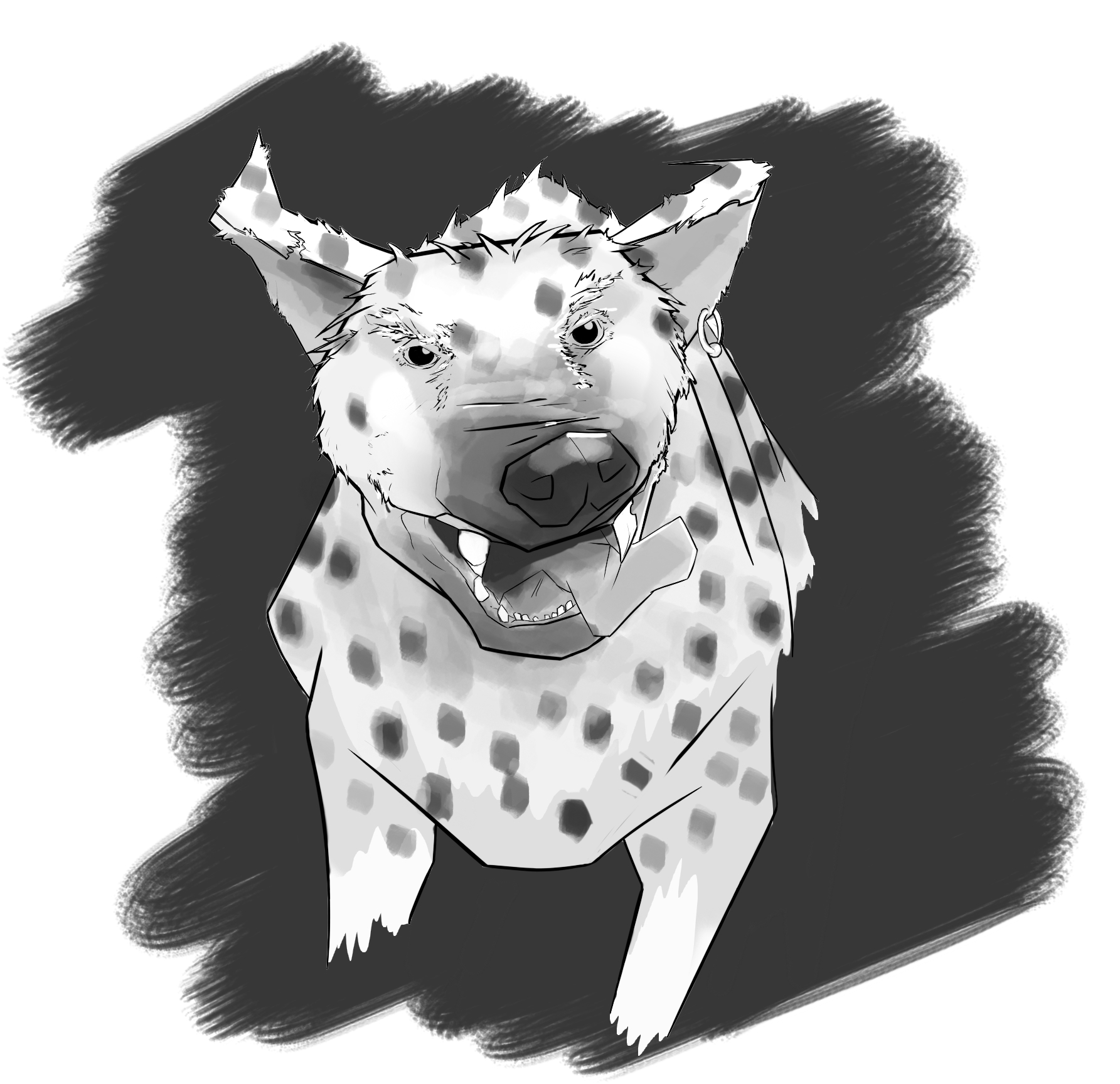 1785x1728 Spotted Hyena Sketch By Polhudo On Newgrounds - Hyena Sketch