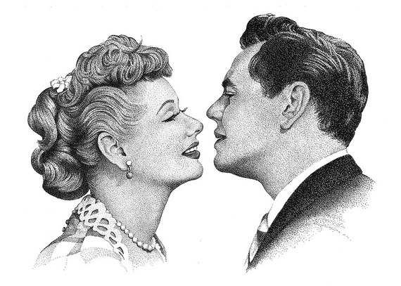 570x407 I Love Lucy Lucille Ball Desi Arnaz Ricky Ricardo Drawing Etsy - I Love Lucy Sketches