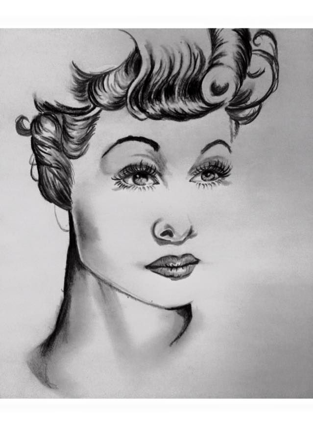 639x874 I Love Lucy Portrait Sketch - I Love Lucy Sketches