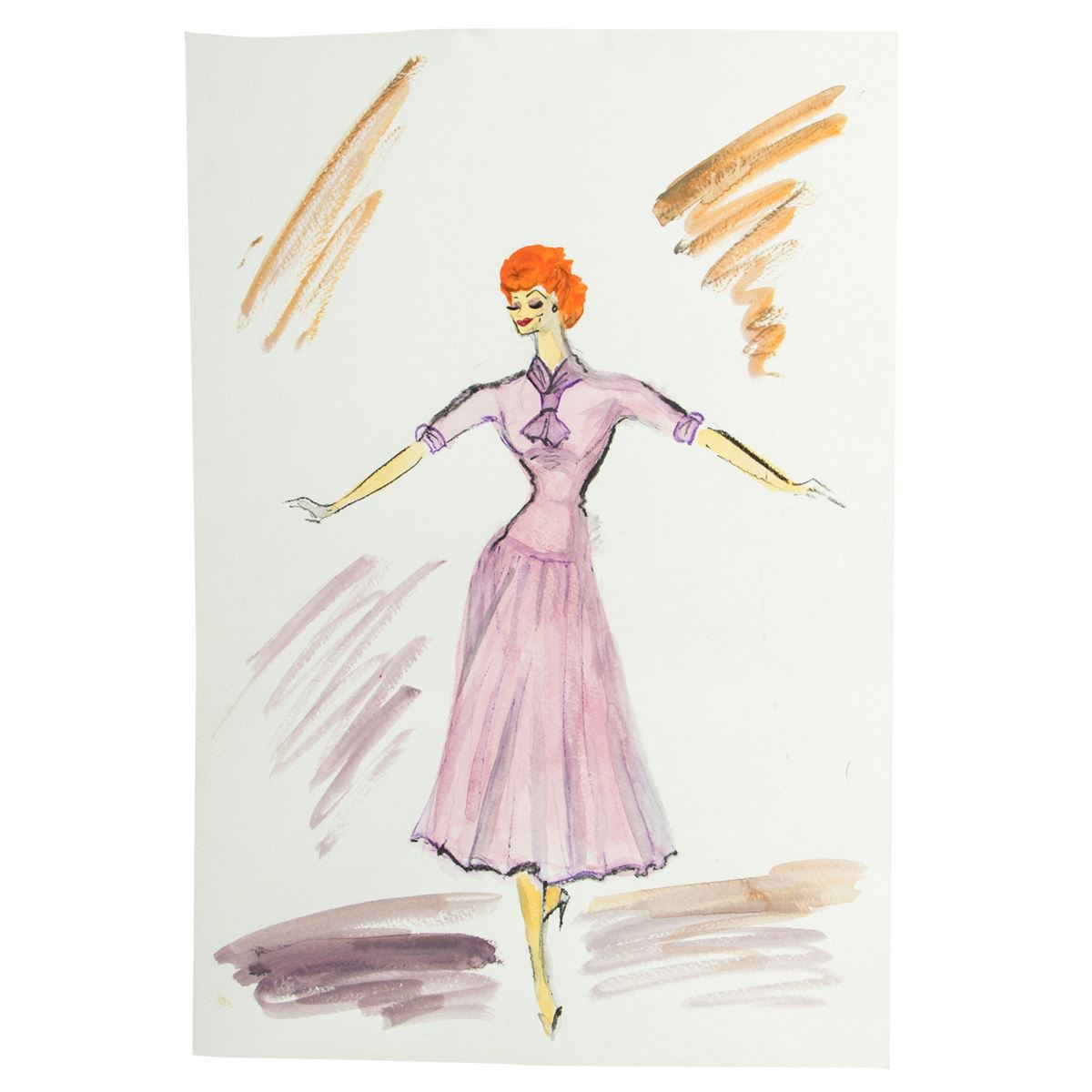 1200x1200 Set Of Lucille Ball And Vivian Vance Costume Sketches From I Love - I Love Lucy Sketches