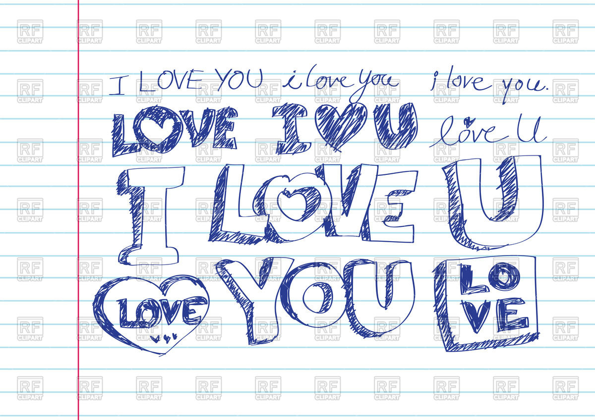 1200x848 I Love You Inscription In Sketch Style On Sheet Paper Background - I Love U Sketch