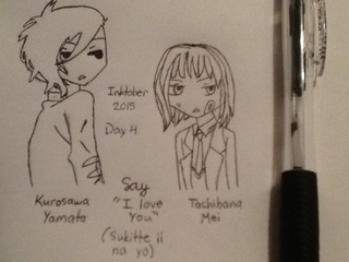 320x240 Inktober Day 4, Just A Sketch Of Mei And Yamato From The Anime - I Love U Sketch