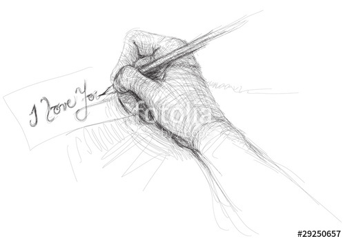 500x349 Hand Writes Love Realistic Sketch (Not Auto Traced - I Love U Sketch