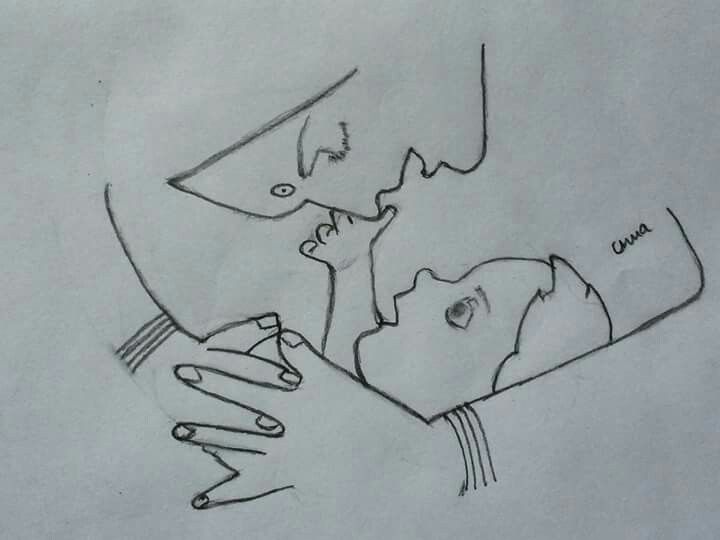 720x540 Pencil Sketch The Words Love And A Little Hug From A Child - I Love You Sketch