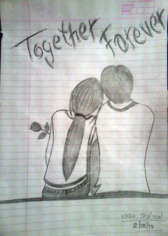 570x800 Together Forever Pencil Sketches Sketches - I Miss You Sketch