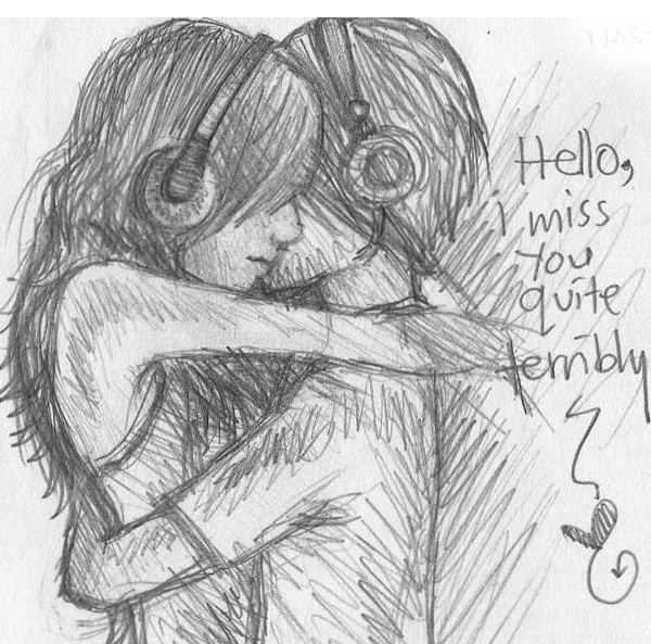 600x593 I Miss You Quite Terribly By Rushenvy - I Miss You Sketch