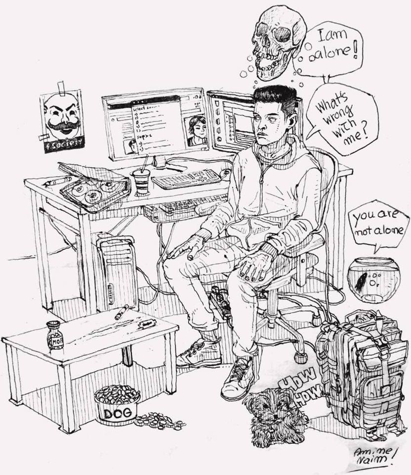 832x960 Mr.robot Sketch By On @ I Do - I Robot Sketch