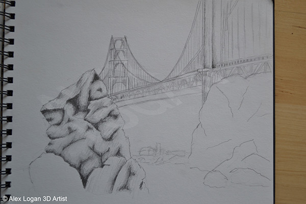 600x400 Traditional 2d Artwork - I Robot Sketch