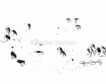 340x270 Ibis Drawing Etsy - Ibis Sketch