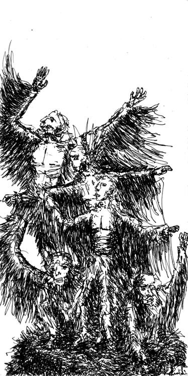 375x751 Icarus Drawing By Bertram Landwerlin Saatchi Art - Icarus Sketch