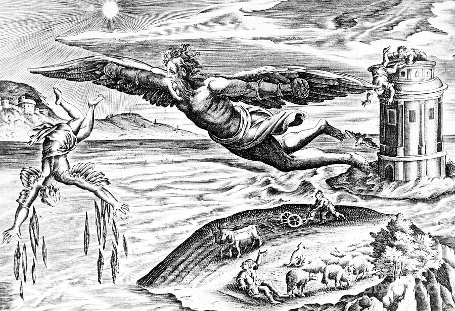 900x617 Daedalus Escaping From Crete With His Son, Icarus, Sees Him - Icarus Sketch