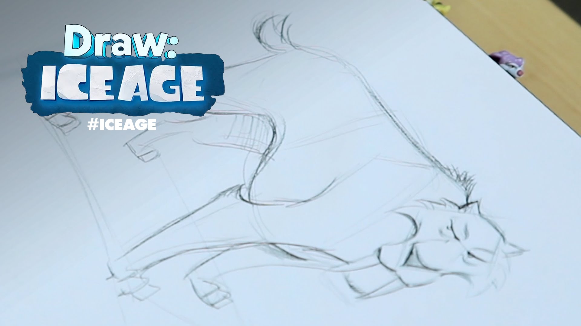 1920x1080 Ice Age Draw Me Diego Fox Family - Ice Age Sketch