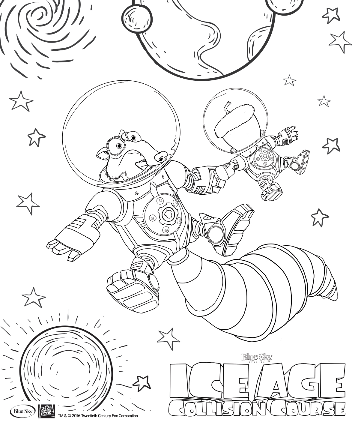 1204x1407 Ice Age Collision Course Colouring In Pages For Kids - Ice Age Sketch