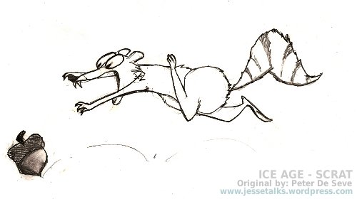 500x280 Scrat From Ice Age Jesse Talks - Ice Age Sketch
